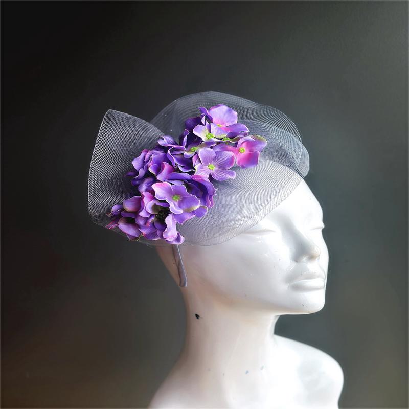 Purple Flower Fascinator