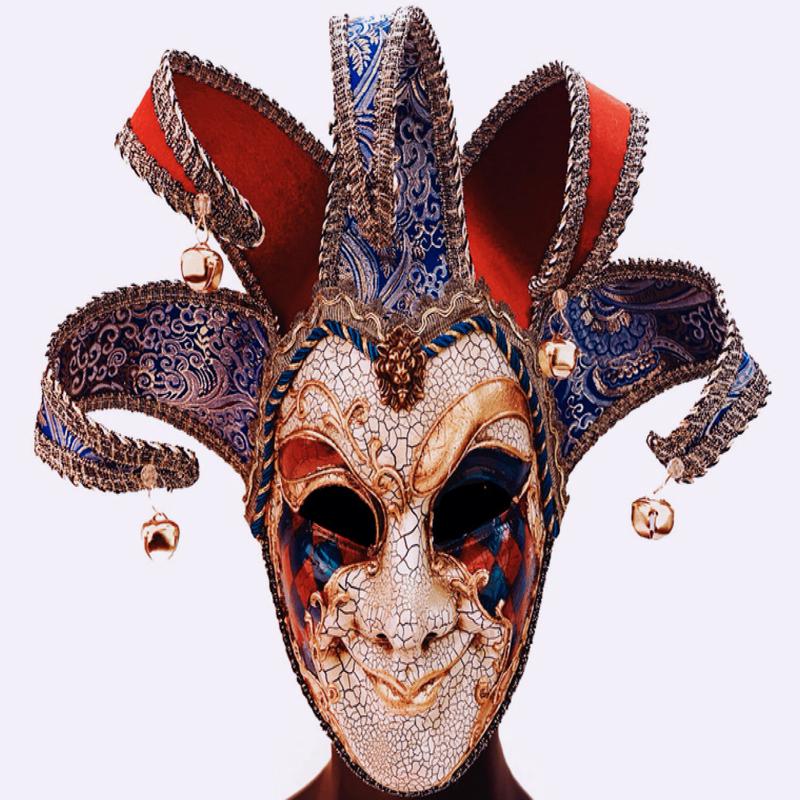 Jester Mask - Harlequin Blue Gold