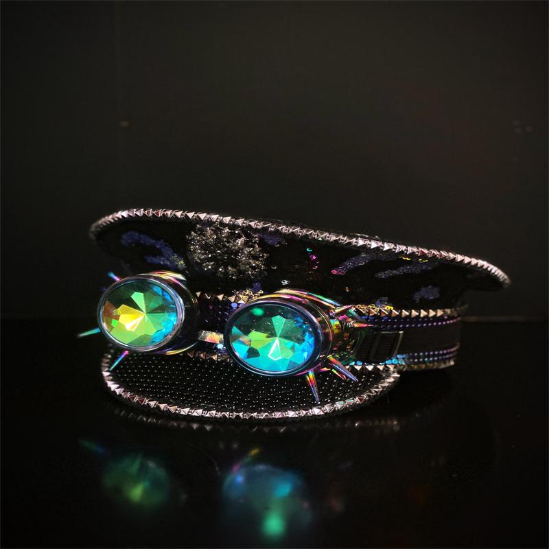 Leopard Sequin Hat - Iridescent/Black