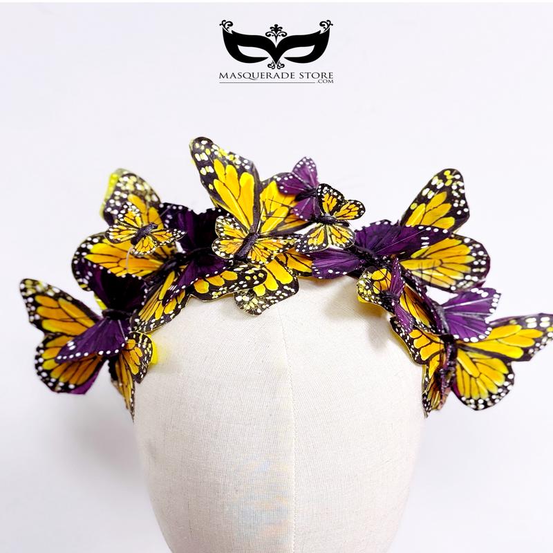 Orange Purple Monarch Butterfly Headband