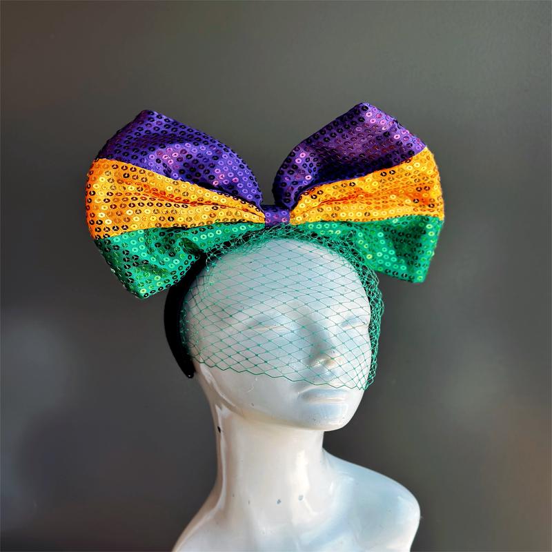 Mardi Gras Bow Fascinator