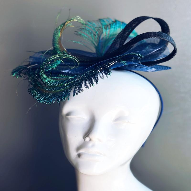 Midnight Peacock Fascinator