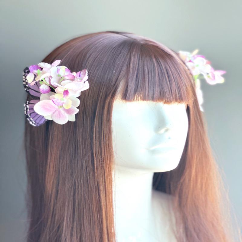 Enchanted Bloom  Butterfly Hair Clips