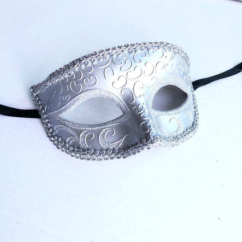 Silver Glitter Mask
