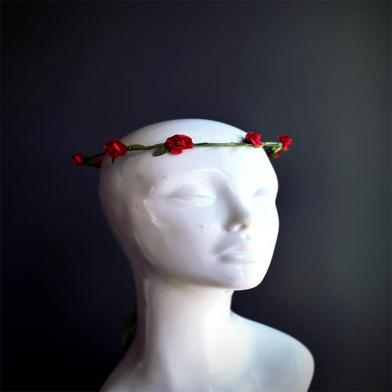 Mini Red Rose Flower Crown