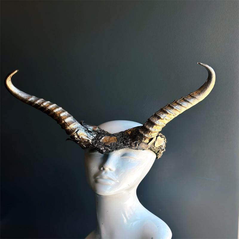 Ram Long Horn Headdress - Bronze