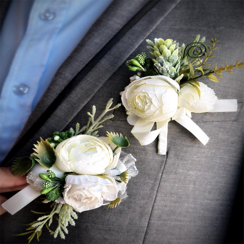 Ivory Blossom - Boutonniere & Corsage