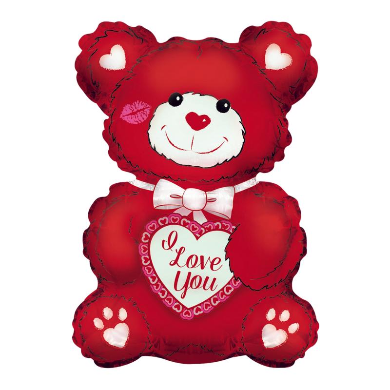 Red Teddy \" I Love You\" Foil Balloon, 20in