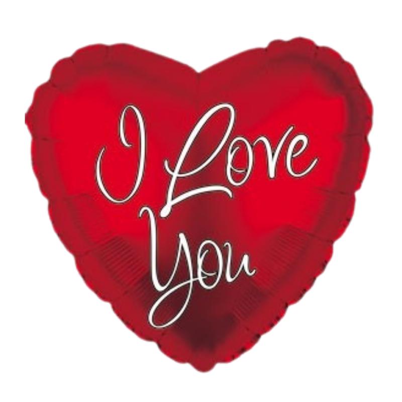 Red \"I Love You\" Inspired Script Valentines Day Foil Balloon, 17in