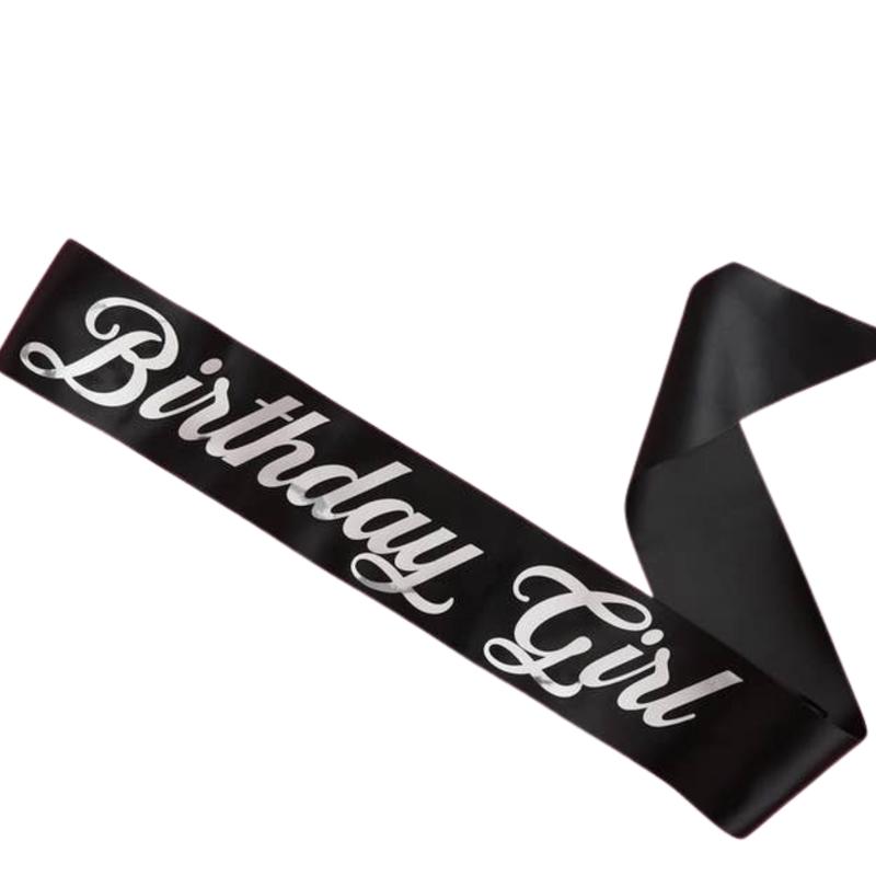 \"Birthday Girl\" Black and Silver Sash