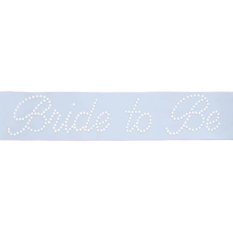 \"Bride to Be\" Bachelorette Party Blue Rhinestone Sash