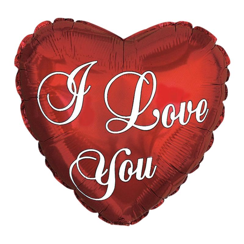 Red \"I love You\" Script Valentines Day Foil Balloon, 18in