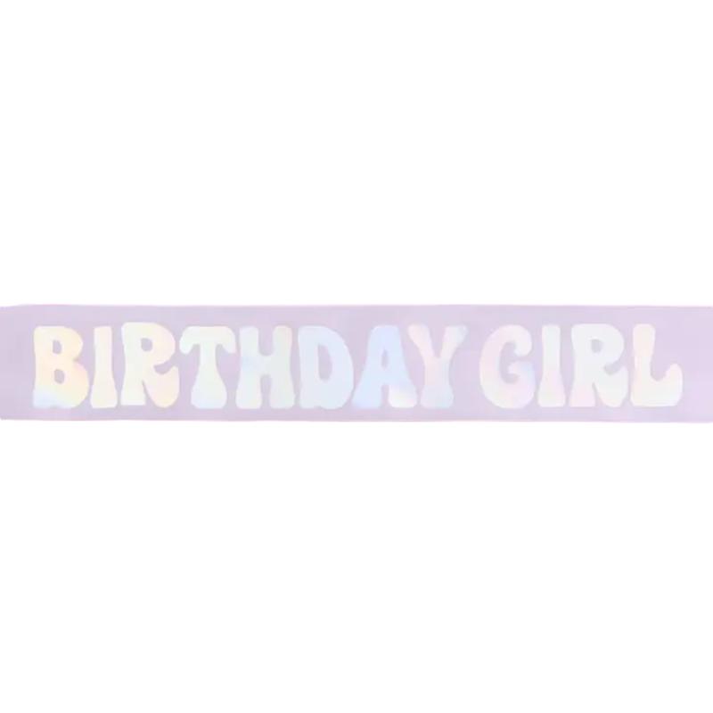 \"Birthday Girl\" Iridescent Lavender Sash