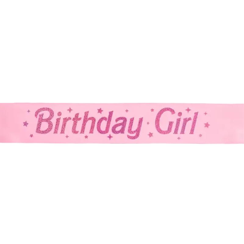 \"Birthday Girl\" Pink Glitter Sash