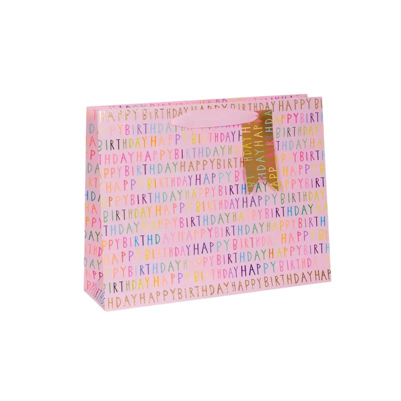 Pink Bag Land \"Happy Bday\" - Large