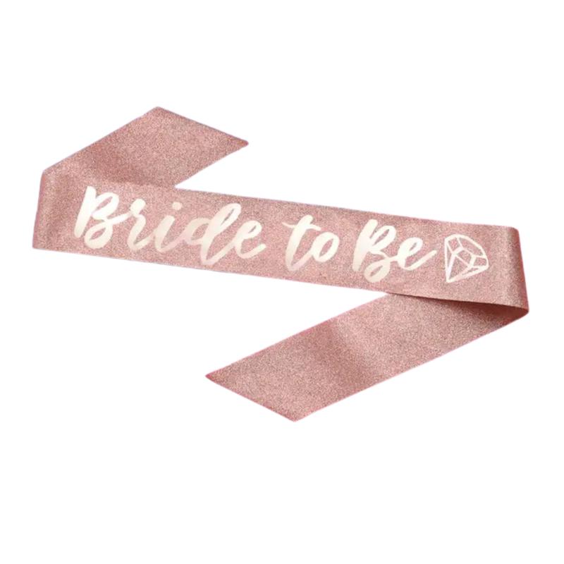 \"Bride to Be\" Rose Gold Bachelorette Party Sash