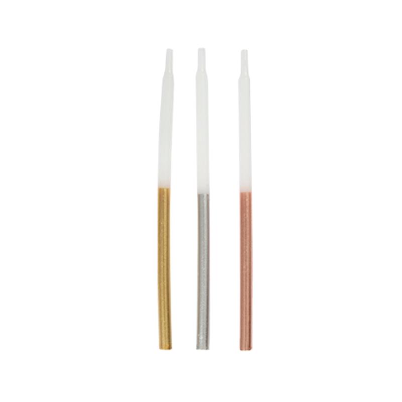 Multicolor Metallic Dipped Birthday Candles - 12 pk