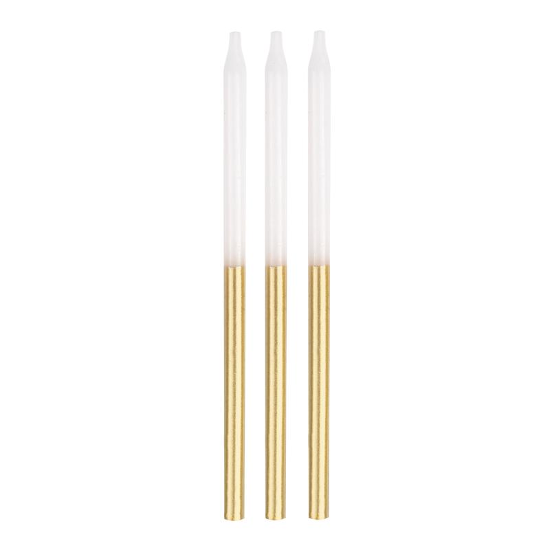 Gold Metallic Dipped Birthday Candles - 12 pk