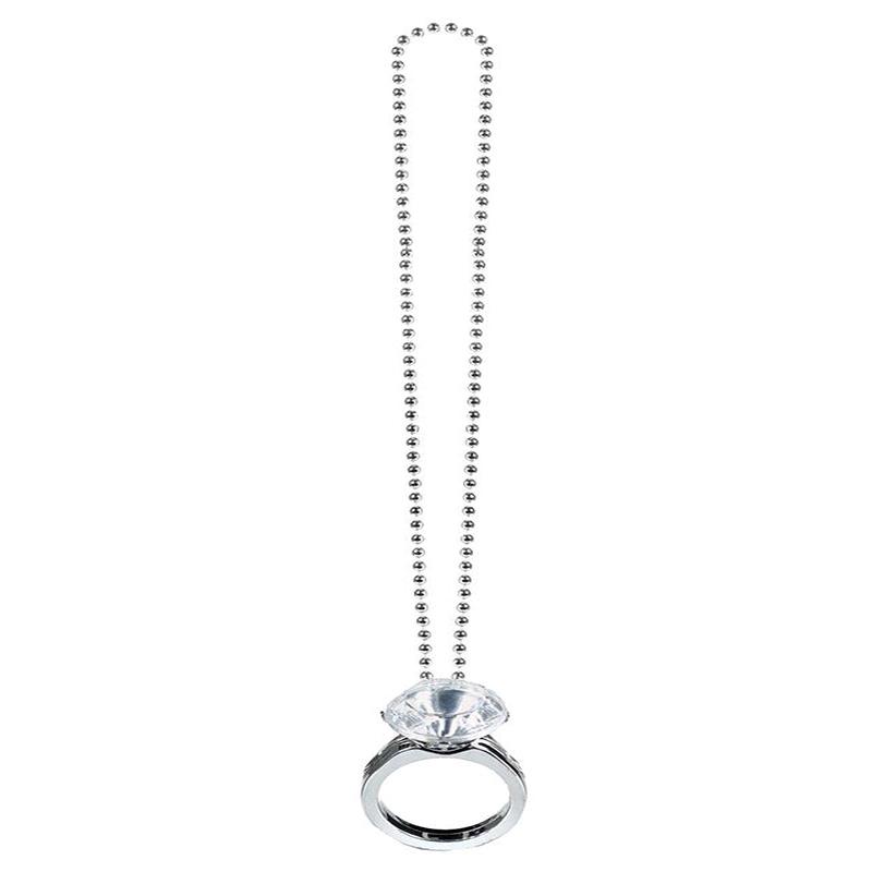 Giant Diamond Ring Necklace - 40cm
