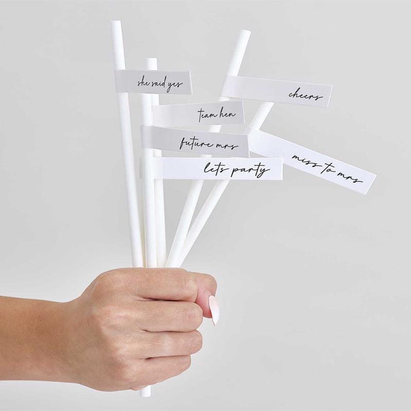 Team Bride Hen Party Paper Straws (16pk)