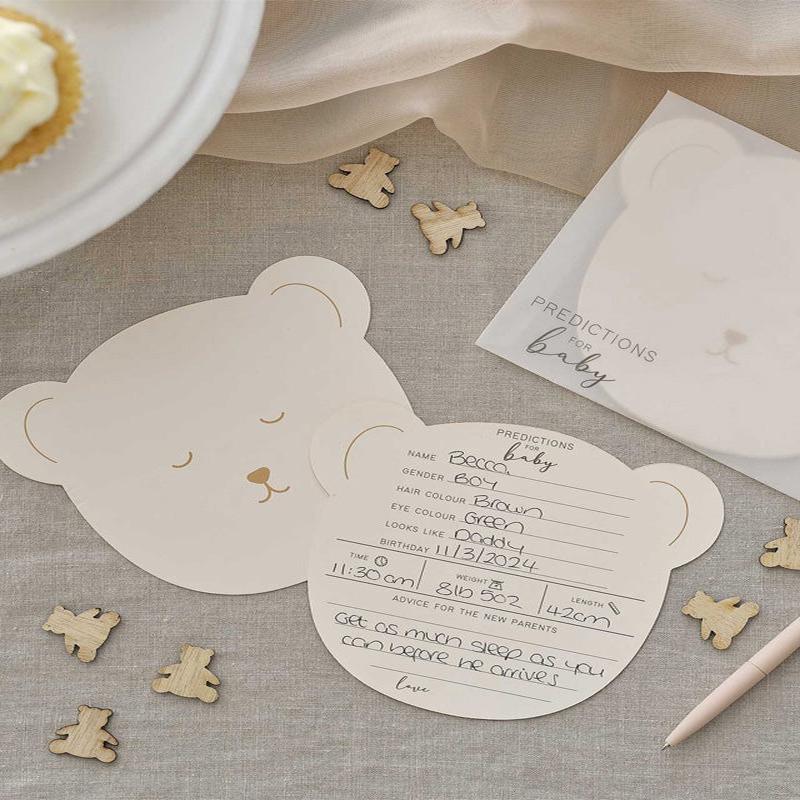 Teddy Bear Baby Shower Advice Cards with Envelopes - 13.5cm x 15.6cm (10pk)