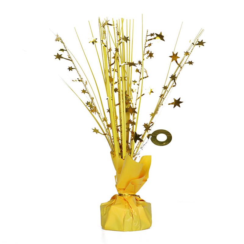 Yellow Foil Spray Table Centrepiece - 30cm