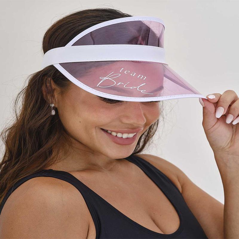 Pink \'Team Bride\' Visor Hen Party Hat