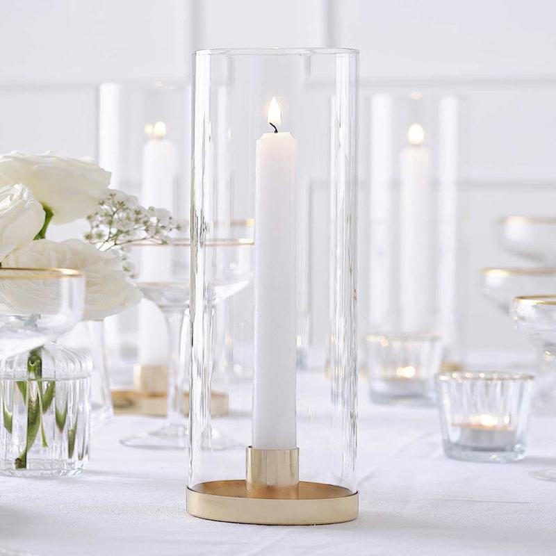 Glass Hurricane Candle Holder - 28cm x 8.3cm