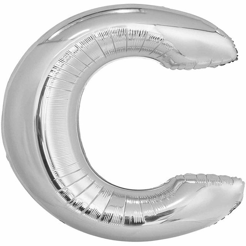 C Silver Letter Balloon - 34\" Foil