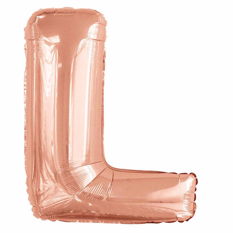 L Rose Gold Letter Balloon - 34\" Foil