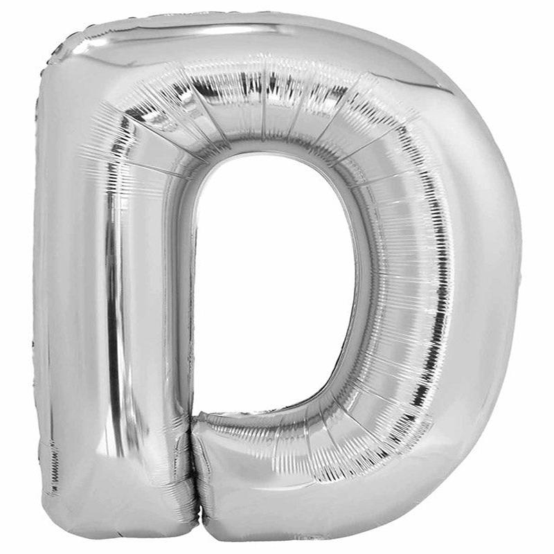 D Silver Letter Balloon - 34\" Foil