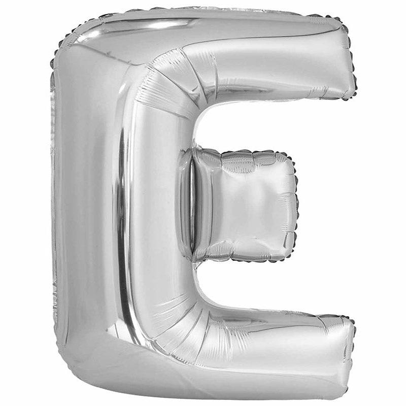 E Silver Letter Balloon - 34\" Foil