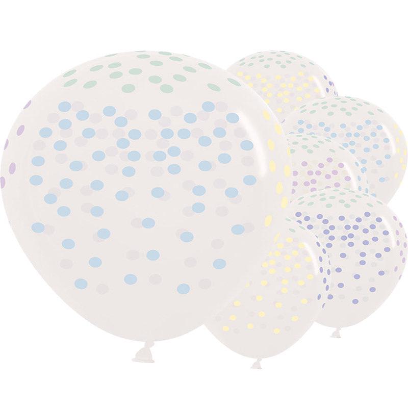 Crystal Clear Small Pastel Dots - 12\" Latex Balloons (25pk)