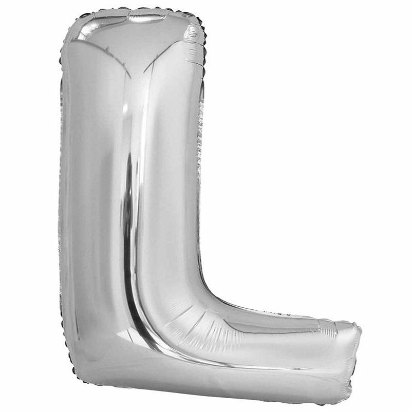 L Silver Letter Balloon - 34\" Foil