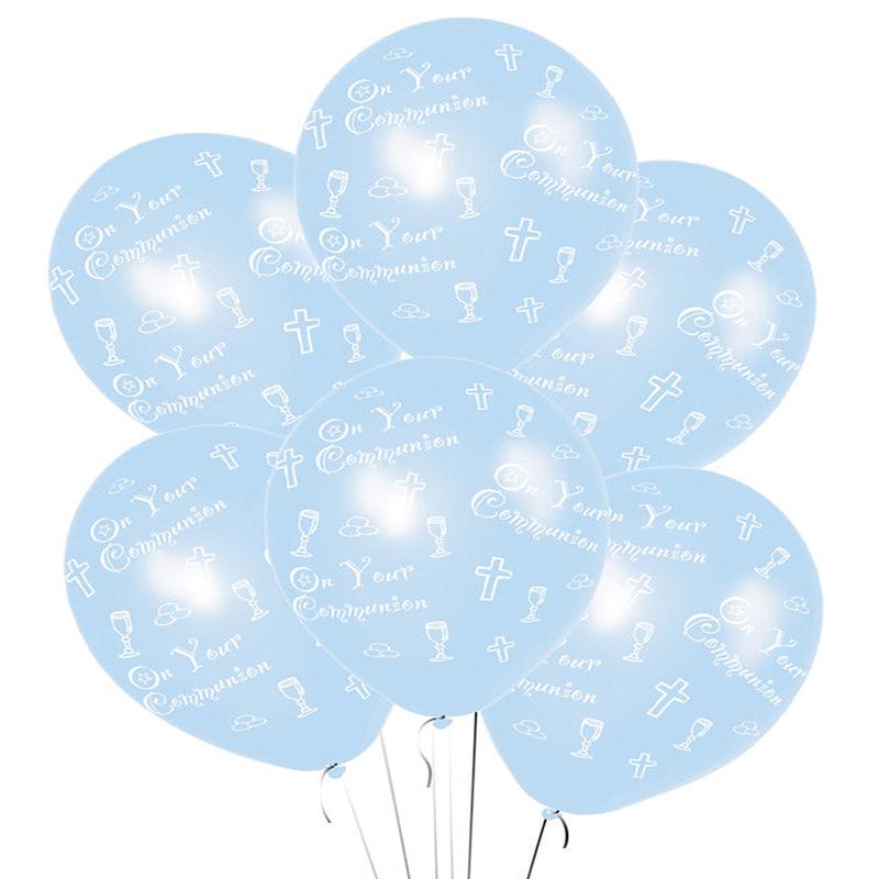 Communion Blue Printed - 11\" Latex Balloons (6pk)