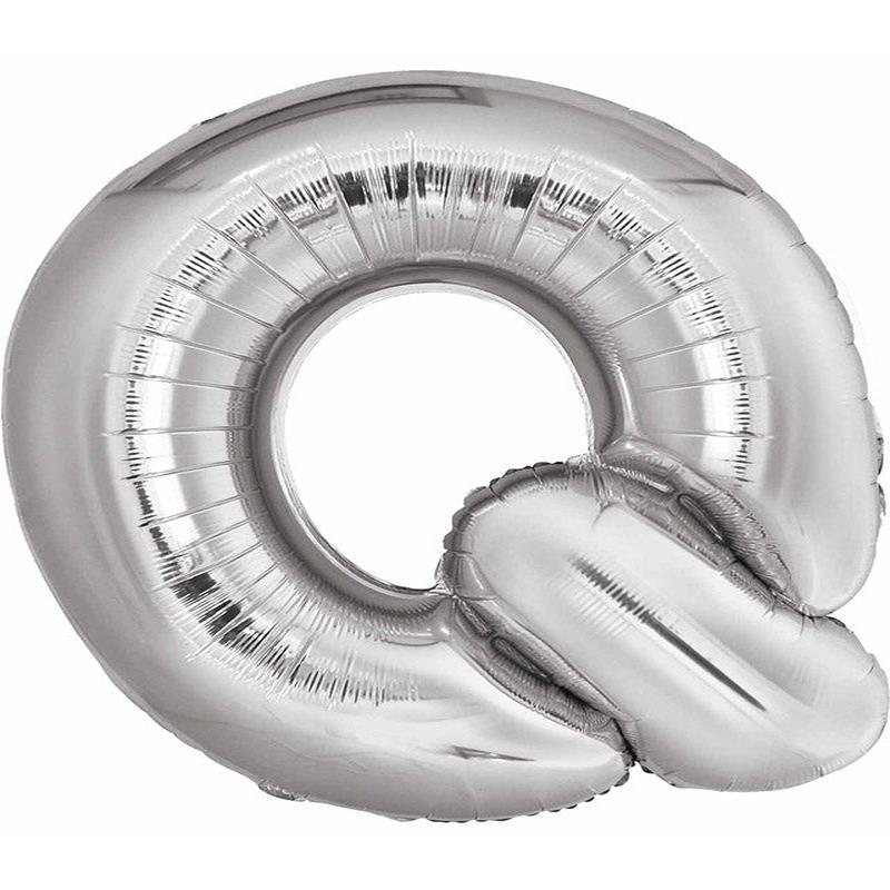 Q Silver Letter Balloon - 34\" Foil