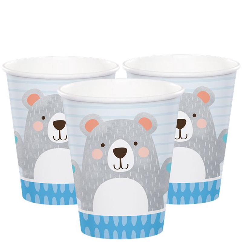 Birthday Bear Cups - 256ml (8pk)