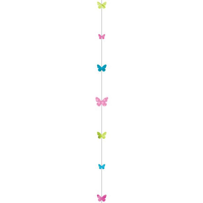 Glitter Butterflies Paper Balloon Tail - 1.8m