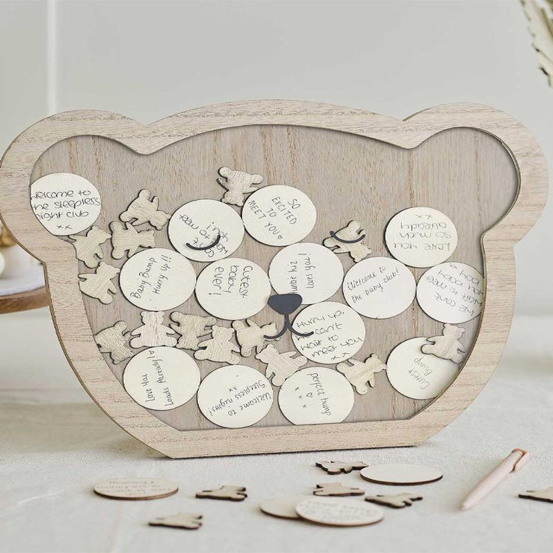 Teddy Bear Wooden Guest Book Alternative - 28cm x 36.5cm