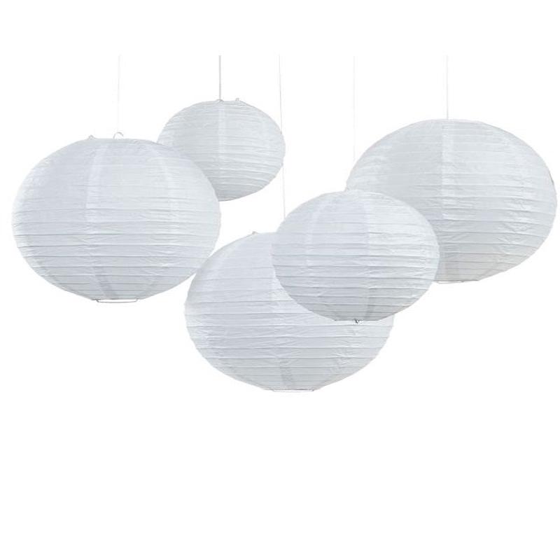 Boho Wedding White Paper Lanterns - 30cm & 20.5cm