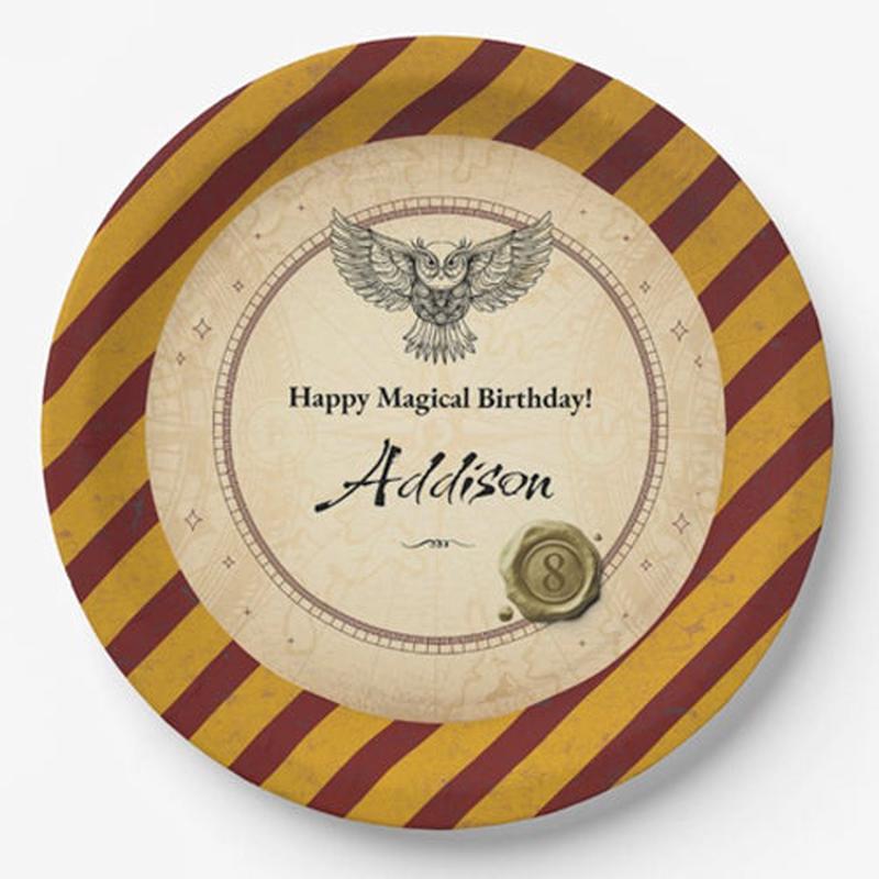 Personalized Wizard Party Plates - 8 Pack