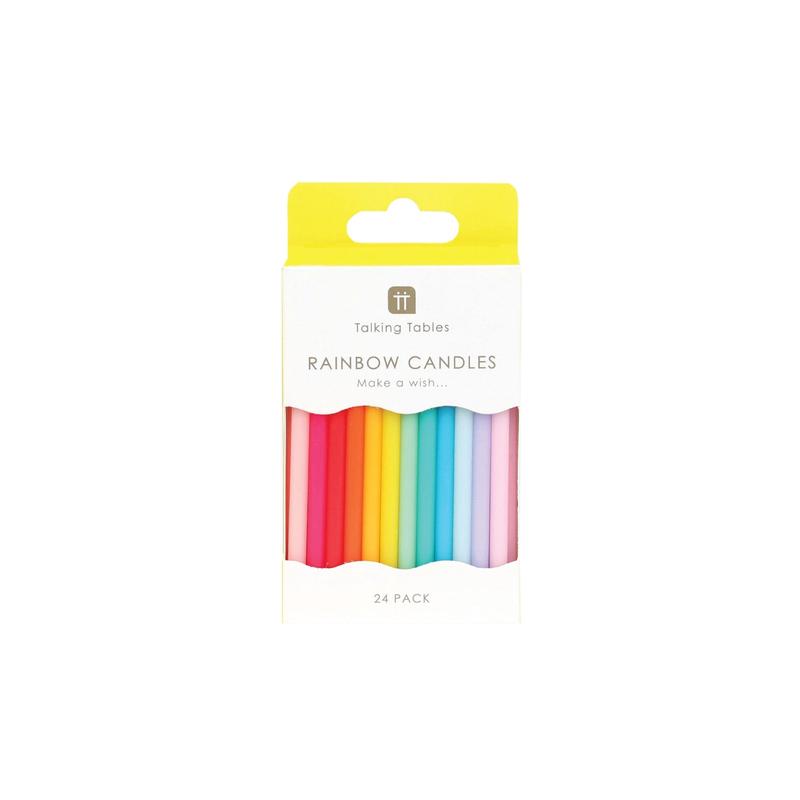 Bright Rainbow Birthday Candles 24ct