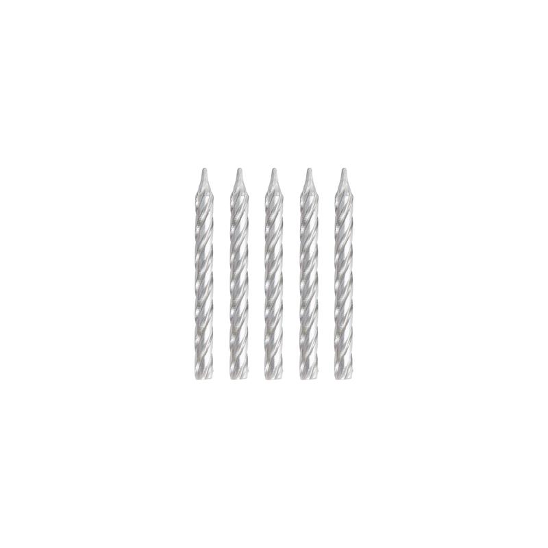 Silver Spiral Birthday Candles
