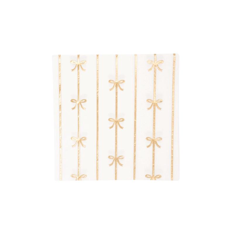 Signature Gold Bow Dessert Napkins 20ct