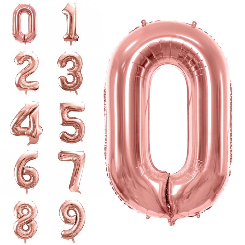 34\" Rose Gold Number Balloon 0-9