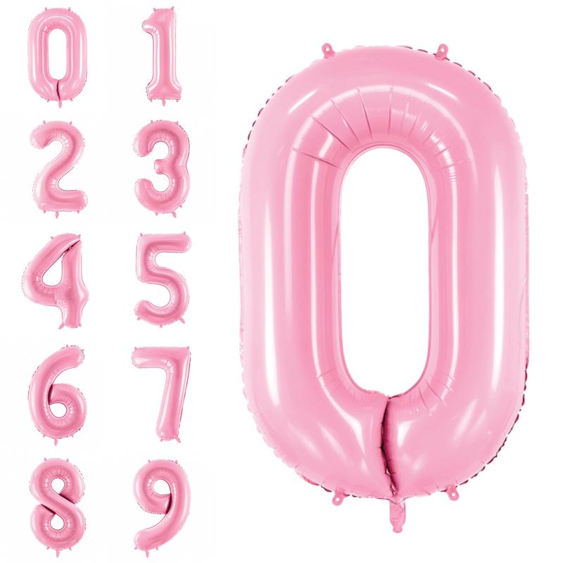 34\" Pink Number Balloon 0-9