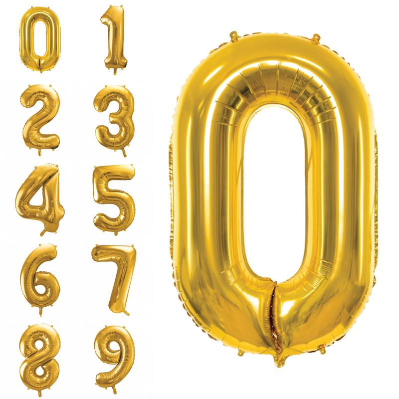 34\" Gold Number Balloon 0-9