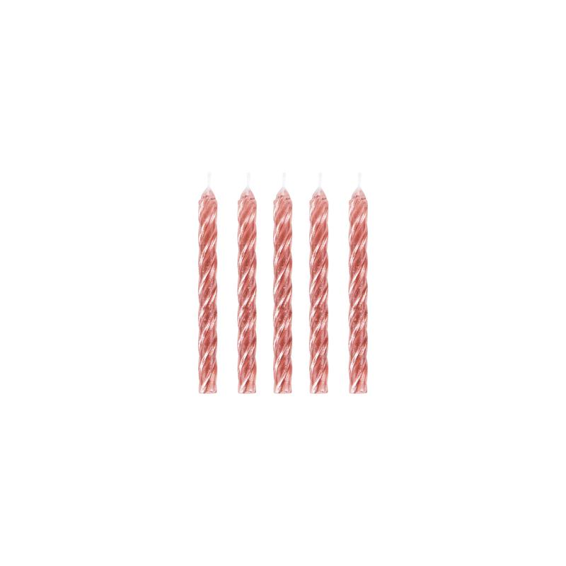 Rose Gold Spiral Birthday Candles