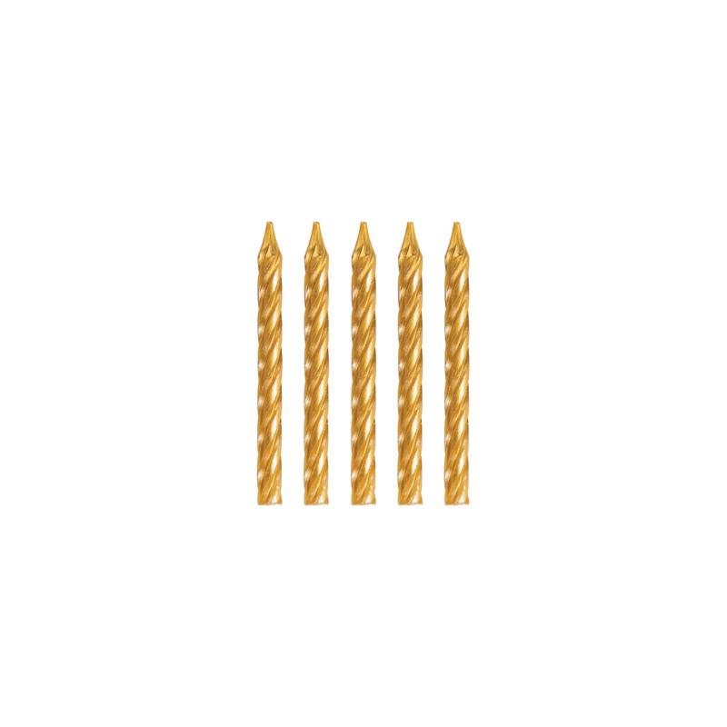 Gold Spiral Birthday Candles