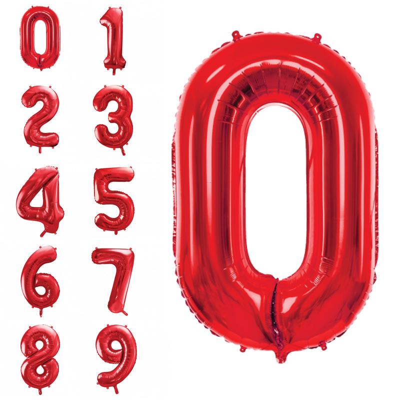 34\" Red Number Balloon 0-9